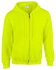 Cipzáras kenguru zsebes kapucnis pulóver, Gildan GI18600, Safety Green-S