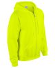 Cipzáras kenguru zsebes kapucnis pulóver, Gildan GI18600, Safety Green-S