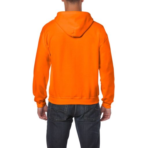 Cipzáras kenguru zsebes kapucnis pulóver, Gildan GI18600, S.Orange-3XL