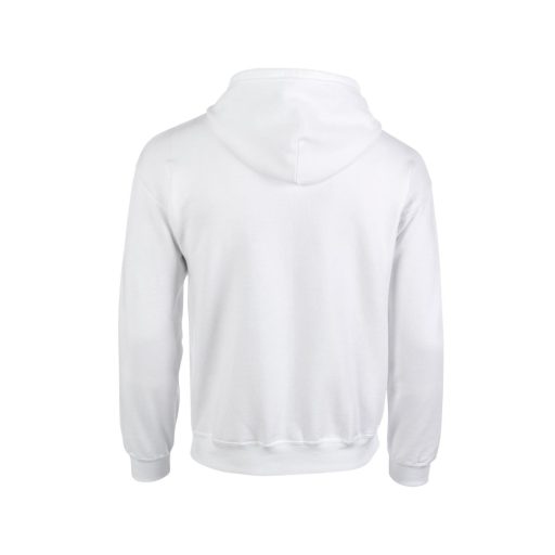 Cipzáras kenguru zsebes kapucnis pulóver, Gildan GI18600, White-S