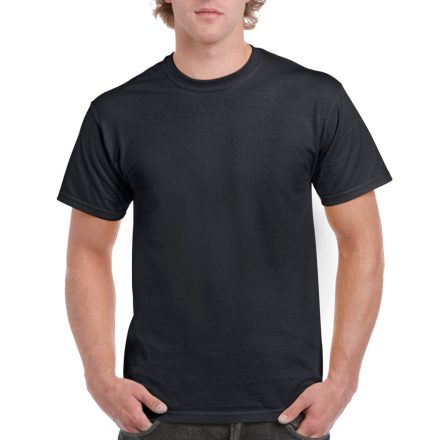 Előmosott kerek nyakkivágásu ultra póló, Gildan GI2000, Black-4XL