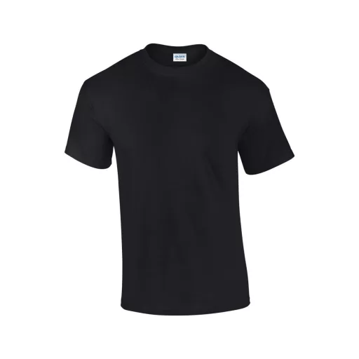 Előmosott kerek nyakkivágásu ultra póló, Gildan GI2000, Black-S