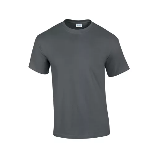 Előmosott kerek nyakkivágásu ultra póló, Gildan GI2000, Charcoal-M