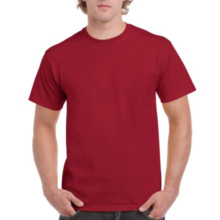 Előmosott kerek nyakkivágásu ultra póló, Gildan GI2000, Cardinal Red-4XL