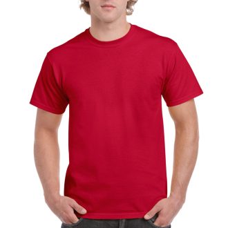   Előmosott kerek nyakkivágásu ultra póló, Gildan GI2000, Cherry Red-2XL