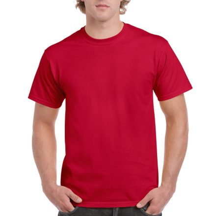 Előmosott kerek nyakkivágásu ultra póló, Gildan GI2000, Cherry Red-L