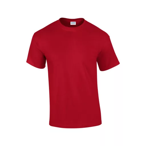 Előmosott kerek nyakkivágásu ultra póló, Gildan GI2000, Cherry Red-S
