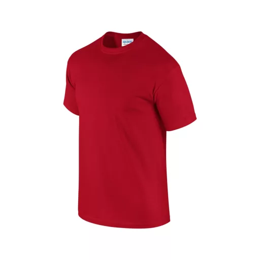 Előmosott kerek nyakkivágásu ultra póló, Gildan GI2000, Cherry Red-S