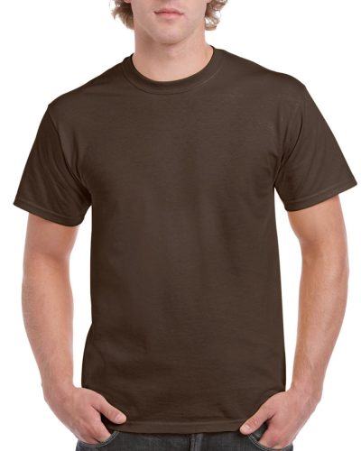 Előmosott kerek nyakkivágásu ultra póló, Gildan GI2000, Dark Chocolate-3XL