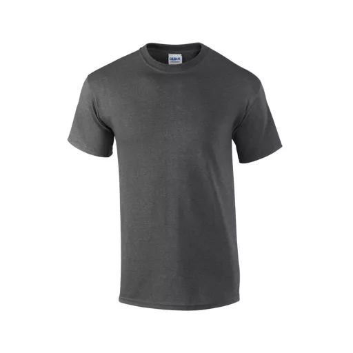 Előmosott kerek nyakkivágásu ultra póló, Gildan GI2000, Dark Heather-L