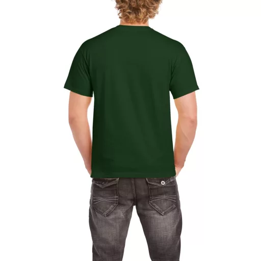 Előmosott kerek nyakkivágásu ultra póló, Gildan GI2000, Forest Green-3XL