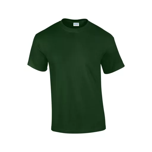 Előmosott kerek nyakkivágásu ultra póló, Gildan GI2000, Forest Green-S