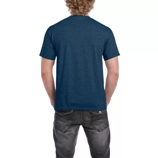 Előmosott kerek nyakkivágásu ultra póló, Gildan GI2000, Heather Navy-L