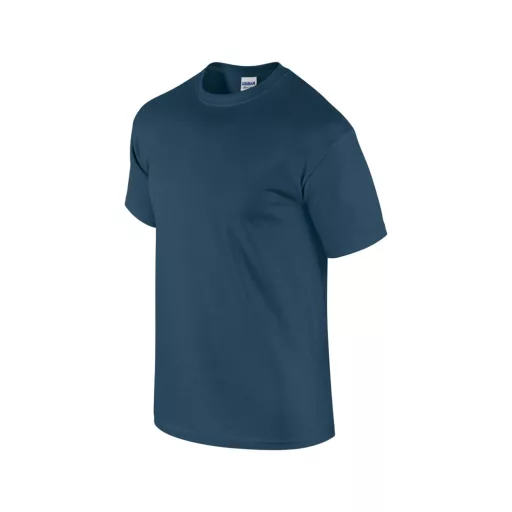 Előmosott kerek nyakkivágásu ultra póló, Gildan GI2000, Heather Navy-L
