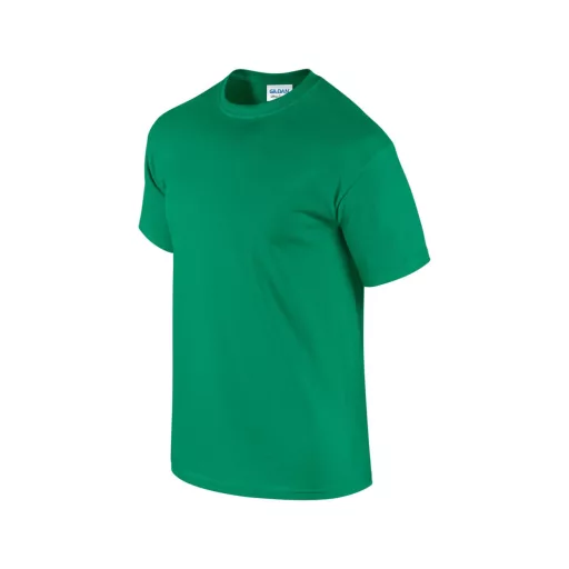 Előmosott kerek nyakkivágásu ultra póló, Gildan GI2000, Kelly Green-S