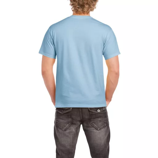 Előmosott kerek nyakkivágásu ultra póló, Gildan GI2000, Light Blue-S