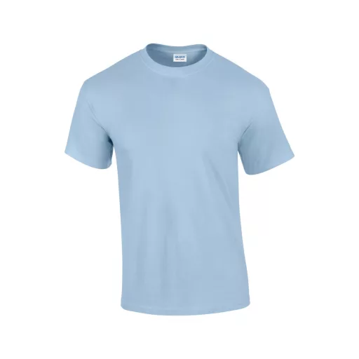 Előmosott kerek nyakkivágásu ultra póló, Gildan GI2000, Light Blue-S