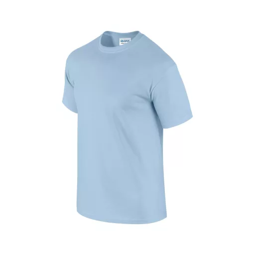Előmosott kerek nyakkivágásu ultra póló, Gildan GI2000, Light Blue-S