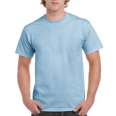 Előmosott kerek nyakkivágásu ultra póló, Gildan GI2000, Light Blue-XL