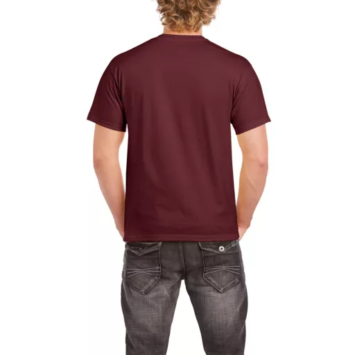 Előmosott kerek nyakkivágásu ultra póló, Gildan GI2000, Maroon-L