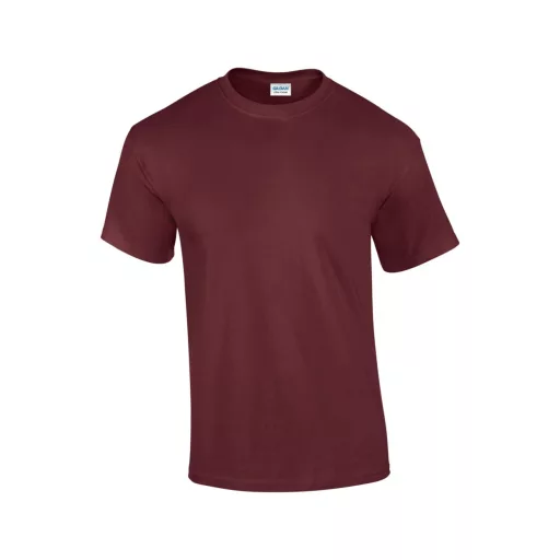 Előmosott kerek nyakkivágásu ultra póló, Gildan GI2000, Maroon-S