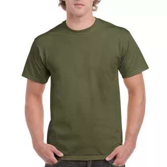   Előmosott kerek nyakkivágásu ultra póló, Gildan GI2000, Military Green-2XL
