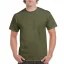 Előmosott kerek nyakkivágásu ultra póló, Gildan GI2000, Military Green-S
