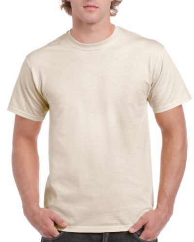 Előmosott kerek nyakkivágásu ultra póló, Gildan GI2000, Natural-XL