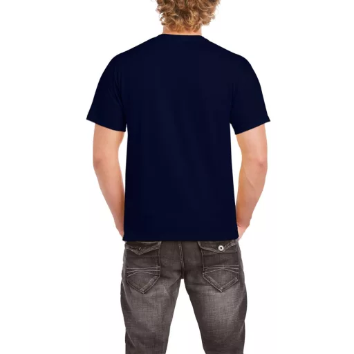 Előmosott kerek nyakkivágásu ultra póló, Gildan GI2000, Navy-4XL