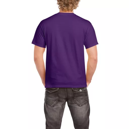 Előmosott kerek nyakkivágásu ultra póló, Gildan GI2000, Purple-S