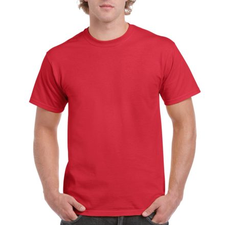 Előmosott kerek nyakkivágásu ultra póló, Gildan GI2000, Red-2XL