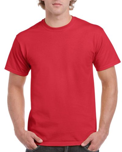 Előmosott kerek nyakkivágásu ultra póló, Gildan GI2000, Red-4XL