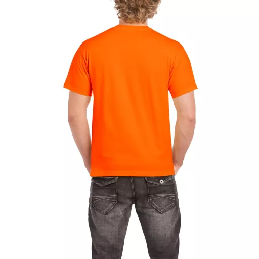 Előmosott kerek nyakkivágásu ultra póló, Gildan GI2000, S.Orange-M