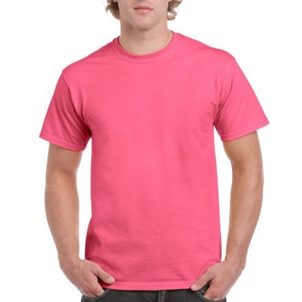 Előmosott kerek nyakkivágásu ultra póló, Gildan GI2000, Safety Pink-S