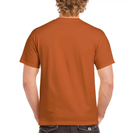 Előmosott kerek nyakkivágásu ultra póló, Gildan GI2000, Texas Orange-L