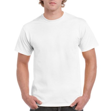 Előmosott kerek nyakkivágásu ultra póló, Gildan GI2000, White-2XL