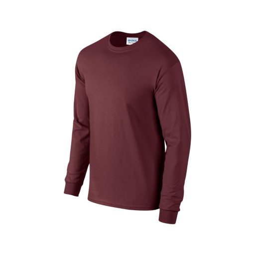 Hosszú ujjú klasszikus szabású póló, Gildan GI2400, Maroon-3XL