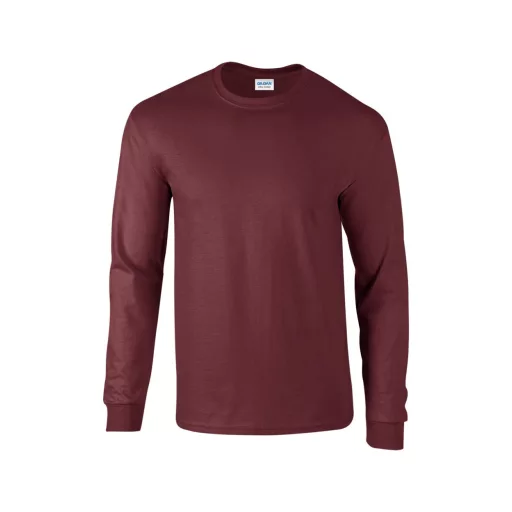 Hosszú ujjú klasszikus szabású póló, Gildan GI2400, Maroon-S