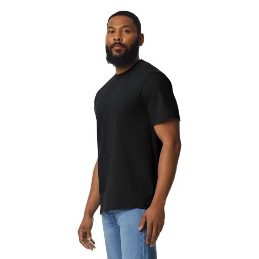 Gildan GI3000 körkötött rövid ujjú férfi pamut póló, Black-2XL