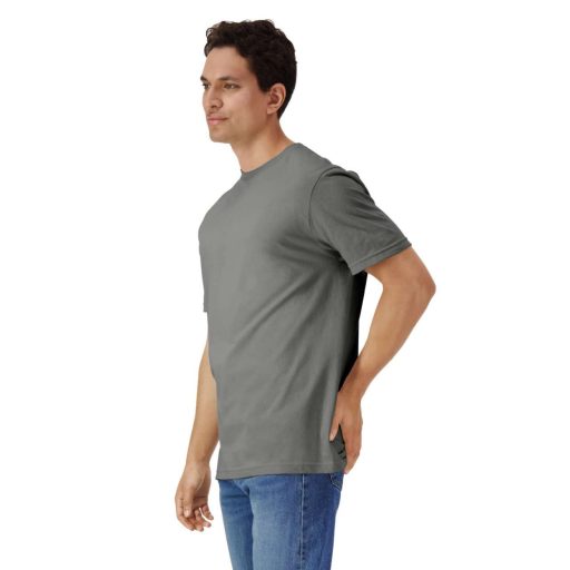 Gildan GI3000 körkötött rövid ujjú férfi pamut póló, Charcoal-S