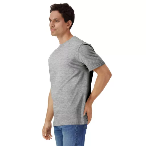 Gildan GI3000 körkötött rövid ujjú férfi pamut póló, Sport Grey-2XL