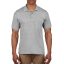 Galléros rövid ujjú piké póló, Gildan GI3800, RS Sport Grey-L