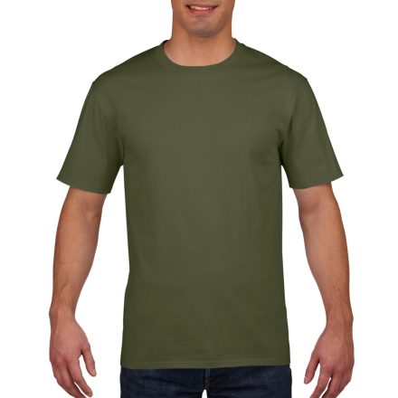 Kereknyakú prémium pamut póló, Gildan GI4100, Military Green-S