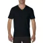 V nyakú prémium pamut póló, Gildan GI41V00, Black-L