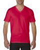 V nyakú prémium pamut póló, Gildan GI41V00, Red-2XL