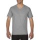 V nyakú prémium pamut póló, Gildan GI41V00, RS Sport Grey-XL
