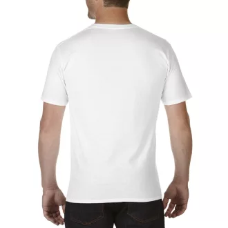 V nyakú prémium pamut póló, Gildan GI41V00, White-S