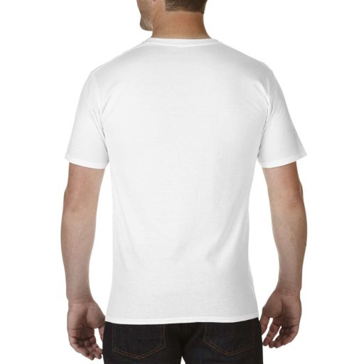 V nyakú prémium pamut póló, Gildan GI41V00, White-S