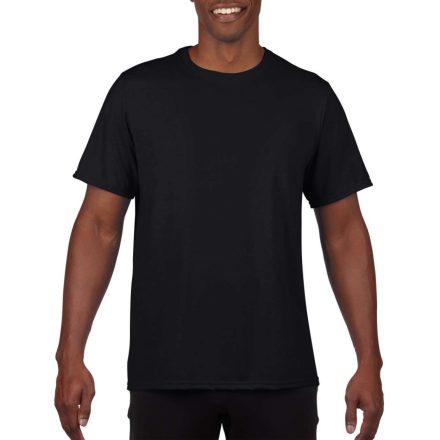 Rövid ujjú Actíve Fit férfi sport póló, Gildan GI46000, Black-S