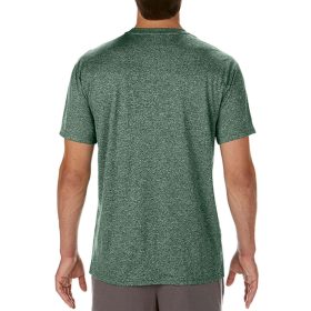   Rövid ujjú Actíve Fit férfi sport póló, Gildan GI46000, Heather Sport Dark Green-S